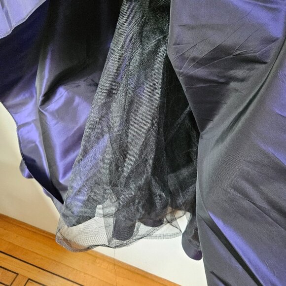 VTG 80s Party Dress 6 Black Velvet Corset Purple Skirt Dark Princes Goth - Picture 9 of 15